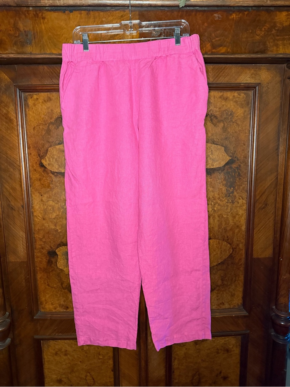 Electric & Rose Pink Linen Wide Leg Pants Size Small GUC